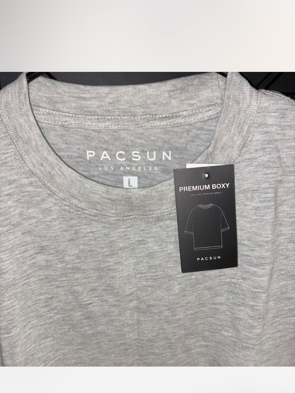PacSun Light Gray Boxy Crew Neck T-Shirt
